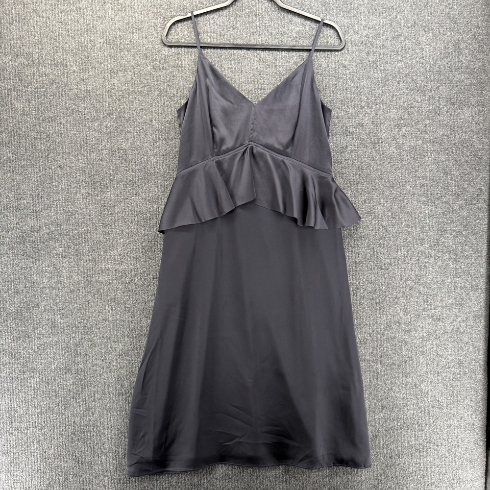 Banana Republic Dress Womens 8 Gray V-Neck Sleeveless Old Money Quiet Luxury